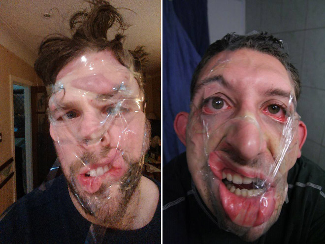 Weird Viral Trend: Scotch Tape Selfies