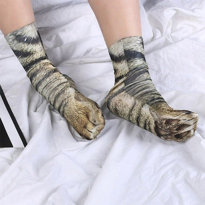 Confuse Your Cat With These Realistic Paw Socks