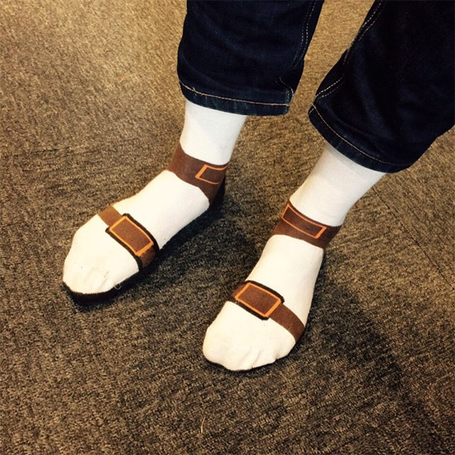 socks with sandals on them