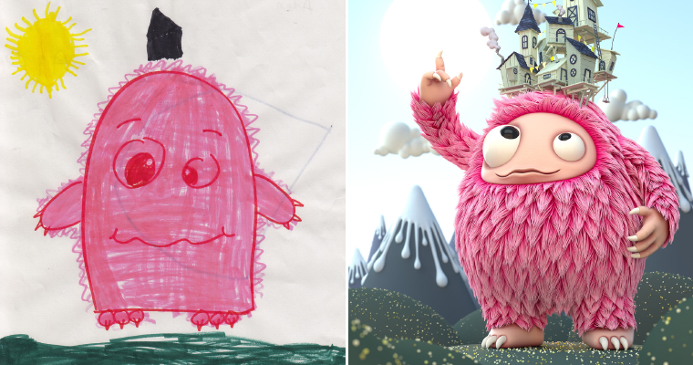 55 Artists Recreate Kids' Monster Doodles In Their Unique Styles