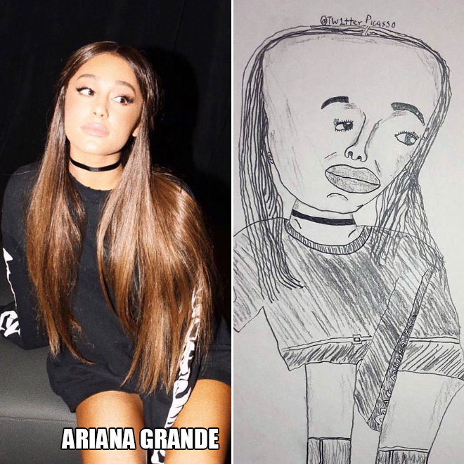 Hilariously Bad Celebrity Portraits by Twitter Picasso